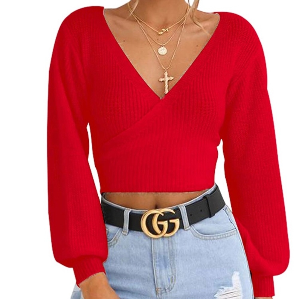 v-neck wrap sweater!